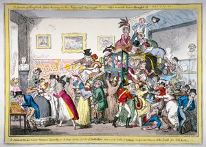 A Swarm of English Bees Hiving in the Imperial Carriage!! A Scene at the London Museum by George Cruikshank