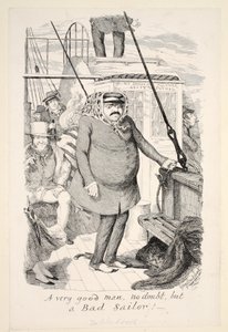 A very good man, no doubt, but a Bad Sailor!, pub. 1845 by George Cruikshank