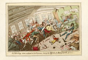 An Interesting Scene on Board an East-Indiaman, Showing the Effects of a Heavy Lurch by George Cruikshank