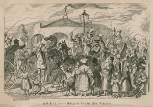 April - Return from the races by George Cruikshank
