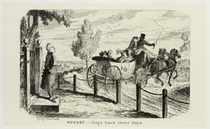 August - Dogs Have Their Days from George Cruikshank