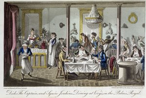 Dinner at Very, at the Palais Royal - in “Life in Paris” by David Carey, London by George Cruikshank