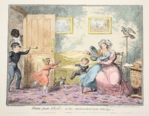 Home from School or the Commencement of the Holidays by George Cruikshank