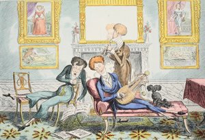 Hummingbirds or A Dandy Trio, pub. 1835 by George Cruikshank
