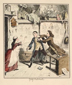 Jack Sheppard exhibits a Vindictive Character, illustration from Jack Sheppard: A Romance by William Harrison Ainsworth, published 1839 by George Cruikshank