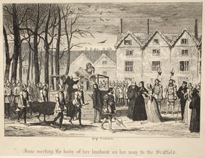 Jane Meeting the Body of Her Husband on Her Way to the Scaffold, from The Tower of London by George Cruikshank