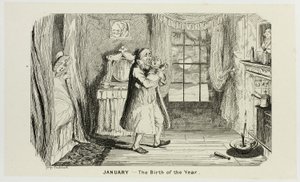January - The Birth of the Year from George Cruikshank