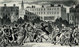 London Street Fight, Early 19th Century by George Cruikshank
