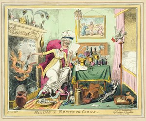Mixing a Recipe for Corns, Published by G. Humphrey, London, December 4th, 1822 by George Cruikshank