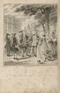 Randulph Crew introduced to Beau Villiers on the Mall by George Cruikshank