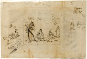 Study for the Dancing Lesson, part 2: The Minuet by George Cruikshank