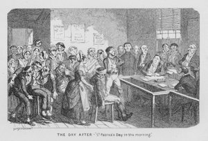 The Day After - St Patrick’s Day in the morning by George Cruikshank
