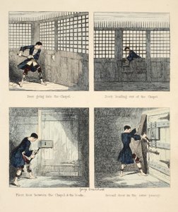 The Escape No. 2, Illustration from Jack Sheppard: A Romance by William Harrison Ainsworth, 1839 by George Cruikshank