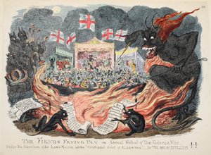 The Fiends Frying Pan or Annual Festival of Tom Foolery & Vice, published 1832 by George Cruikshank