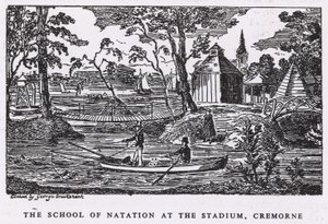 The School of Natation at the Stadium, Cremorne Gardens by George Cruikshank