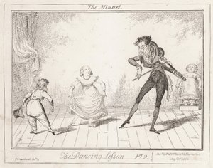 The Dancing Lesson: The Minuet by George Cruikshank