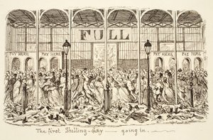 The first Shilling-day - Going in by George Cruikshank
