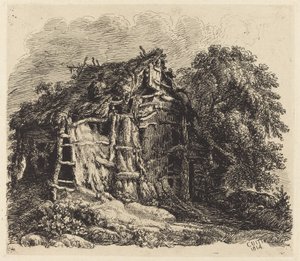 Welsh Hovel at Machynllaeth by George Cuitt the Younger