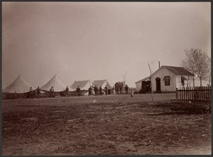 Tents with Figures and House