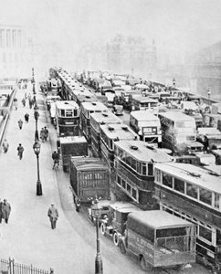 Traffic Jam on Blackfriars Bridge, London by George Davison Reid
