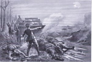 Corporal Ashworth Reorganising His Transport Column Under Heavy Fire (Awarded DCM) by George Derville Rowlandson