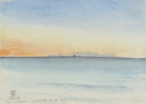 Corsica from San Remo at Sunrise, 7:30 am 26th November 1877