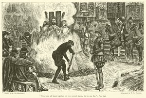 They Were All Burnt Together, at Two Several Stakes, but in One Fire by George du Maurier