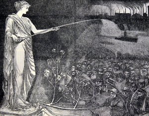 Tobacco seen as a consolation for the poor, 1869 by George du Maurier