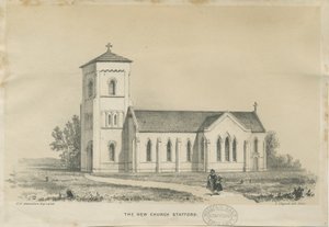 Stafford - Christ Church: tinted lithograph, nd [?mid 19th cent] by George E. Hamilton