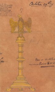 Designs executed for Jones and Willis, metal and wood-workers and church furniture manufacturers of Birmingham and London