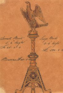 Designs executed for Jones and Willis, metal and wood-workers and church furniture manufacturers of Birmingham and London by George Edmund Street