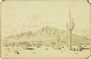 Untitled (Transfer Drawing for Camelback Mountain, Phoenix) by George Elbert Burr