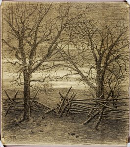 Untitled, Transfer Drawing for November by George Elbert Burr