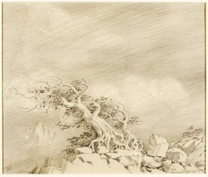 Untitled (transfer drawing for Storm near Timberline) by George Elbert Burr