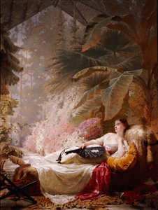 Portrait of Adelaide Maria Guinness, Reclining on a Sofa in a Conservatory