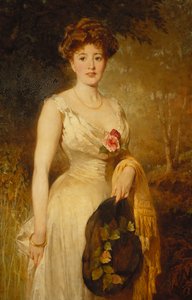 Portrait of a Lady in a White Dress