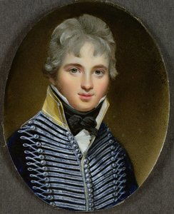 Miniature of William Howe de Lancey, Cornet in 17th Light Dragoons and was aide de camp to Wellington