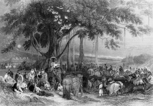 Runjeet Singh and his Suwarree, or Cavalcade of Seiks