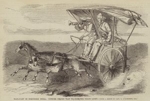 Mail-Cart in Northern India, Officer on His Way to Join the Delhi Army by George Francklin Atkinson