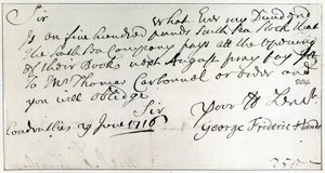 Letter written by Handel, June 1716 by George Frederick Handel