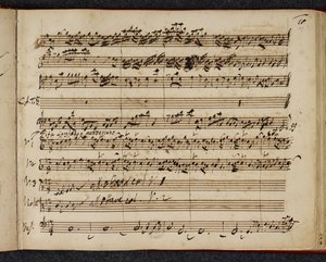 Messiah autograph score, showing 