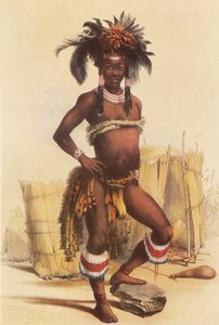 Nc’pae, a Young Zulu Man in His Dancing Costume