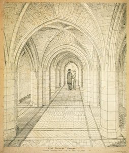 New College Oxford: Proposed passage from Old to New Buildings by George Gilbert Scott