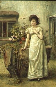 Young Woman beside a Tree Stump