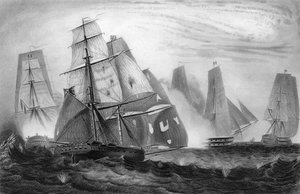 Intrepid behaviour of Captain Charles Napier, 15 April 1809, c. 1857 by George Greatbatch