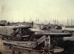 Rebel Fortifications and guns at Yorktown