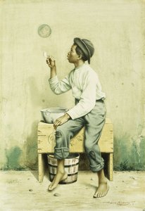 Black Boy Blowing Bubbles