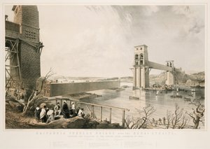 Britannia Tubular Bridge during construction, 3rd December 1849