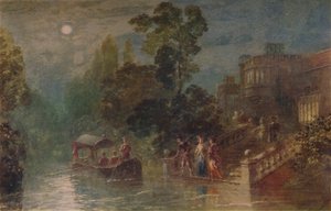 Moonlight: the Terrace, Haddon Hall by George Haydock Dodgson