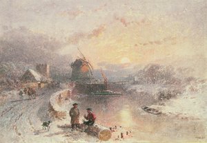 Winter Landscape: Sunset